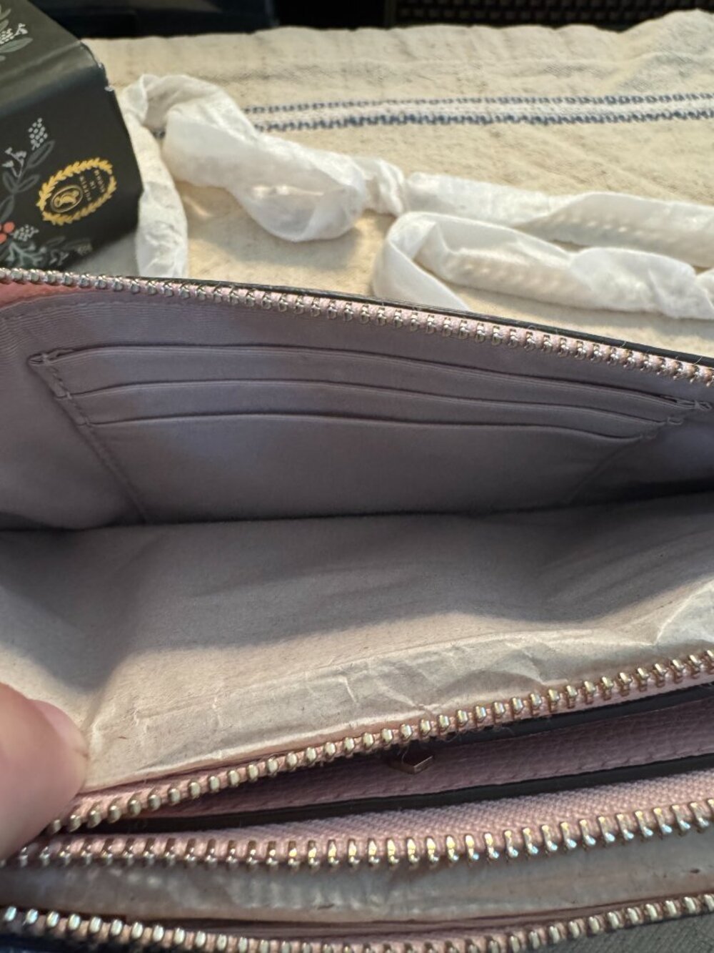 NWT Kate Spade Double Zip Crossbody Wallet | Beaded French Bulldog - Picture 9 of 10